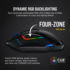 Геймърска мишка Corsair Dark Core RGB Pro SE Wireless with SLIPSTREAM Technology