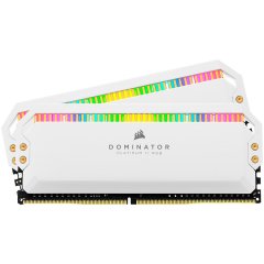Corsair 16GB (2 x 8GB) DDR4 DRAM 3200MHz C16-18-18-36 Dominator Platinum RGB Memory Kit - White
