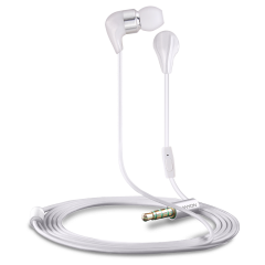 CANYON ceramic housing earphones with inline microphone; carrying bag included; white