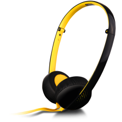 Canyon stereo headphone; 3.5mm plug; black with yellow color