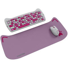 CANYON HSET-W6 EN Keyboard+Mouse Kitty Edition AAA+АА Wireless Pink