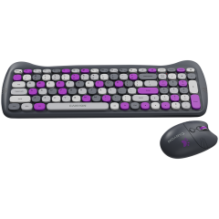 CANYON HSET-W6 EN Keyboard+Mouse Kitty Edition AAA+АА Wireless Violet