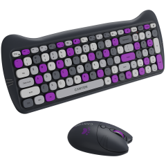 CANYON HSET-W6 EN Keyboard+Mouse Kitty Edition AAA+АА Wireless Violet