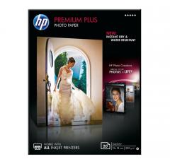 Хартия HP Premium Plus Glossy Photo Paper white 300g/m2 130x180mm 20 sheets 1-pack