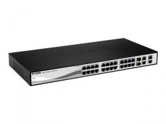 D-Link 24-port 10/100 Smart Switch + 2 Combo 1000BaseT/SFP + 2 Gigabit