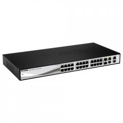 D-Link 24-port 10/100 Smart Switch + 2 Combo 1000BaseT/SFP + 2 Gigabit