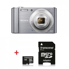 Sony Cyber Shot DSC-W810 silver + Transcend 8GB micro SDHC UHS-I Premium (with adapter