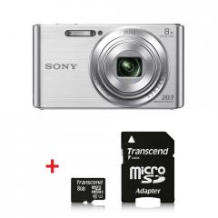 Sony Cyber Shot DSC-W830 silver + Transcend 8GB micro SDHC UHS-I Premium (with adapter
