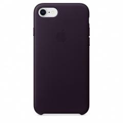 Apple iPhone 8/7 Leather Case - Dark Aubergine