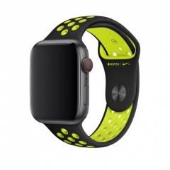 Apple Watch 44mm Nike Band: Black/Volt Nike Sport Band - S/M & M/L