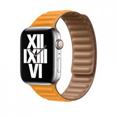 Apple Watch 44mm Band: California Poppy Leather Link - Large (Seasonal Fall 2020)