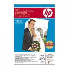 HP Premium Plus High-gloss Photo Paper-25 sht/10 x 15 cm plus tab