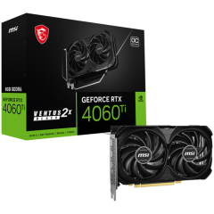 MSI Video Card Nvidia GeForce RTX 4060 Ti 8G VENTUS 2X BLACK E1 OC