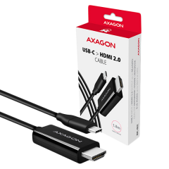 Active USB-C > HDMI 2.0 cable - adapter AXAGON RVC-HI2C for connecting a HDMI monitor/TV/projector