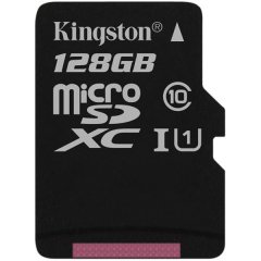 Kingston 128GB microSDXC Canvas Select 80R CL10 UHS-I Single Pack w/o Adapter EAN: 740617275865