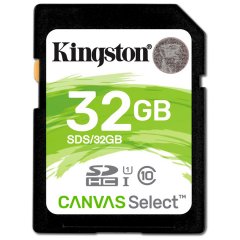 Kingston 32GB SDHC Canvas Select 80R CL10 UHS-I EAN: 740617275650