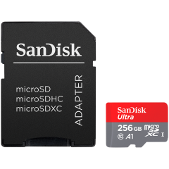 SanDisk Ultra microSDXC 256GB + SD Adapter 150MB/s  A1 Class 10 UHS-I