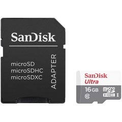 SanDisk Ultra Android microSDHC + SD Adapter 16GB 80MB/s Class 10; EAN: 619659161606
