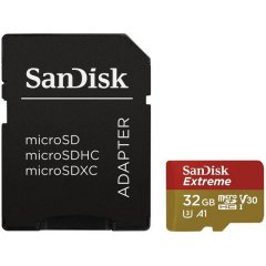 Памет SanDisk Extreme microSDHC 32GB + Rescue Pro Deluxe 100MB/s A1 C10 V30 UHS-I U3