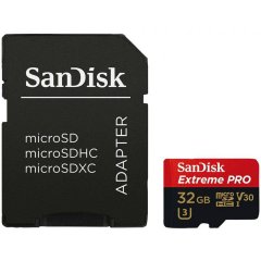 SanDisk Extreme PRO microSDHC 32GB + SD Adapter + RescuePRO Deluxe 100MB/s A1 C10 V30 UHS-I U3;