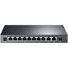 8-port 10/100Mbps Unmanaged PoE switch with 2 Gigabit RJ45 + 1 Gigabit SFP uplink ports