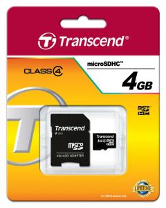 Transcend 4GB microSDHC (with adapter