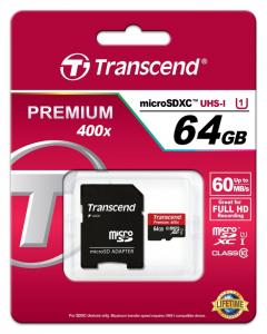 Transcend 64GB micro SDXC UHS-I Premium (with adapter