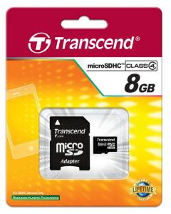Transcend 8GB microSDHC (with adapter