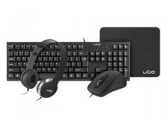 uGo Office combo set 4in1 - keyboard + mouse + headphones + mousepad