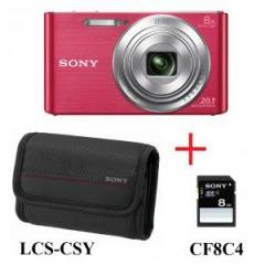 Sony Cyber Shot DSC-W830 pink + case + 8GB card