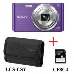 Sony Cyber Shot DSC-W830 violet + case + 8GB card