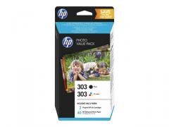 HP 303 PVP with ink cartridges black tri-color + 40 sheets HP Advanced Photo Paper 10x15.